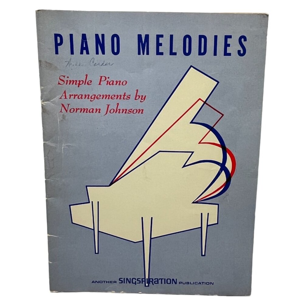 Piano Melodies Sheet Music Songbook Vintage Norman Johnson 1965 Religious Easy